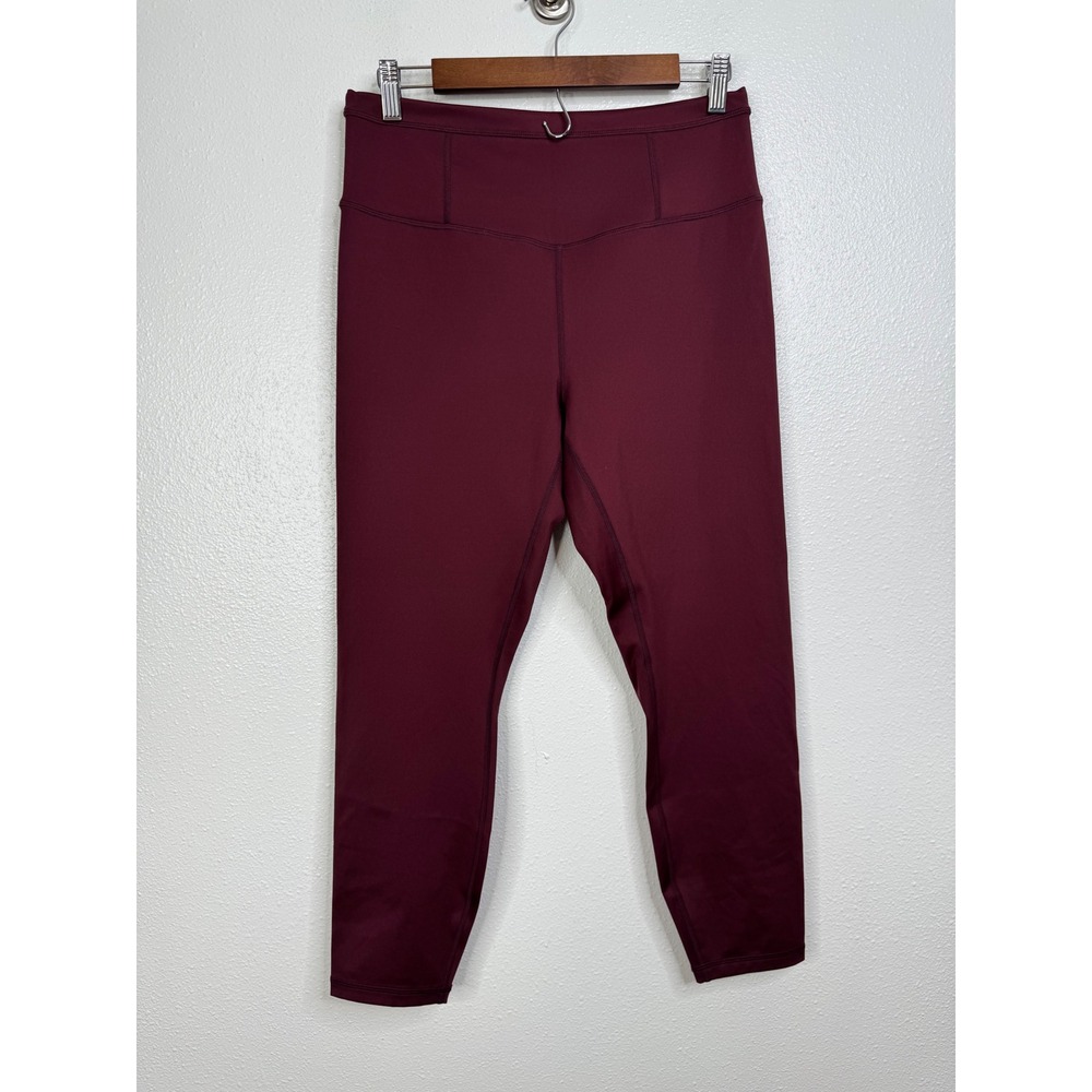 Playground Active Womens XL High Waisted 7/8 Leggings Burgundy Athletic Yoga‎